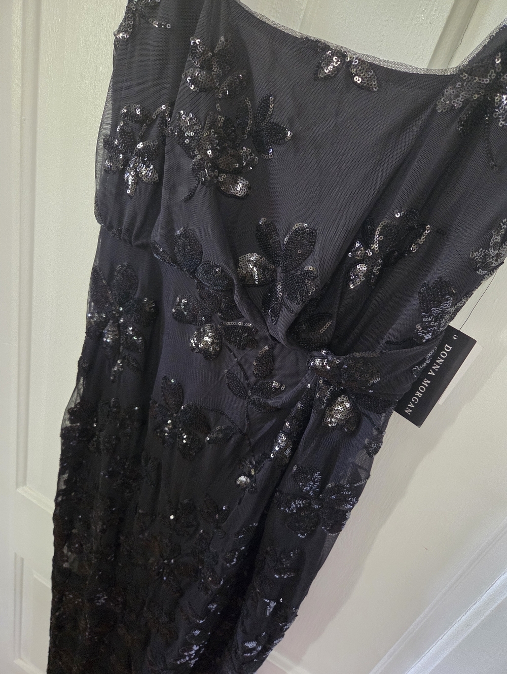 Black Sequin Overlay Dress - Picture 3 of 5